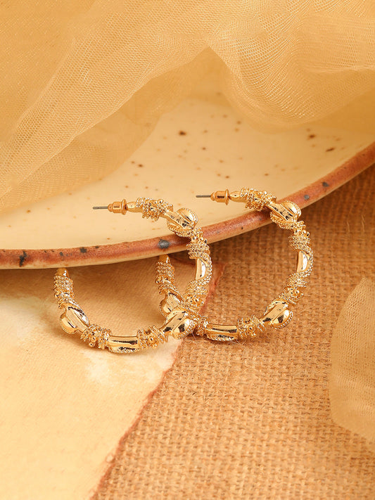 GOLD PLATED PARTY DESIGNER HOOP EARRING FOR WOMEN