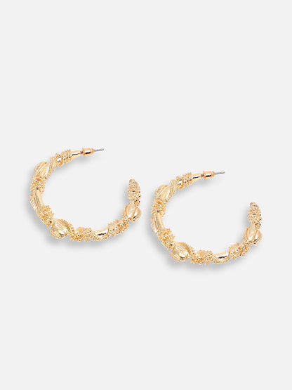 GOLD PLATED PARTY DESIGNER HOOP EARRING FOR WOMEN