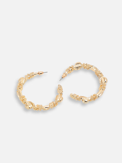 GOLD PLATED PARTY DESIGNER HOOP EARRING FOR WOMEN