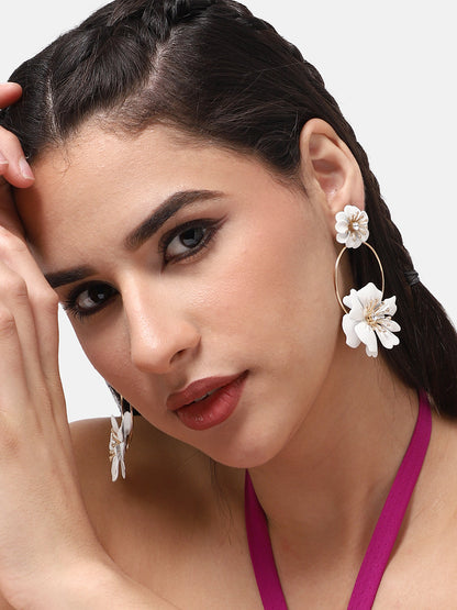 GOLD PLATED PARTY DESIGNER STONE DROP EARRING FOR WOMEN