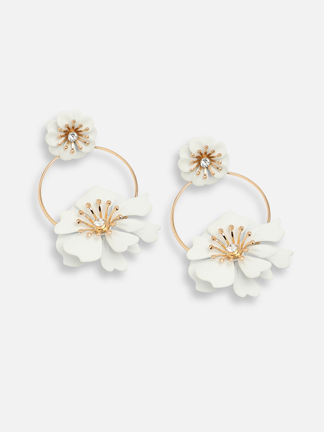 GOLD PLATED PARTY DESIGNER STONE DROP EARRING FOR WOMEN