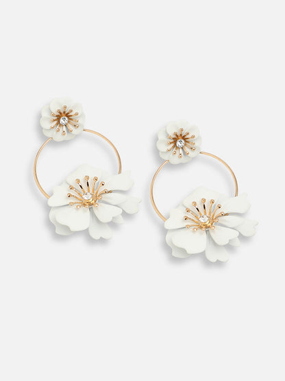 GOLD PLATED PARTY DESIGNER STONE DROP EARRING FOR WOMEN