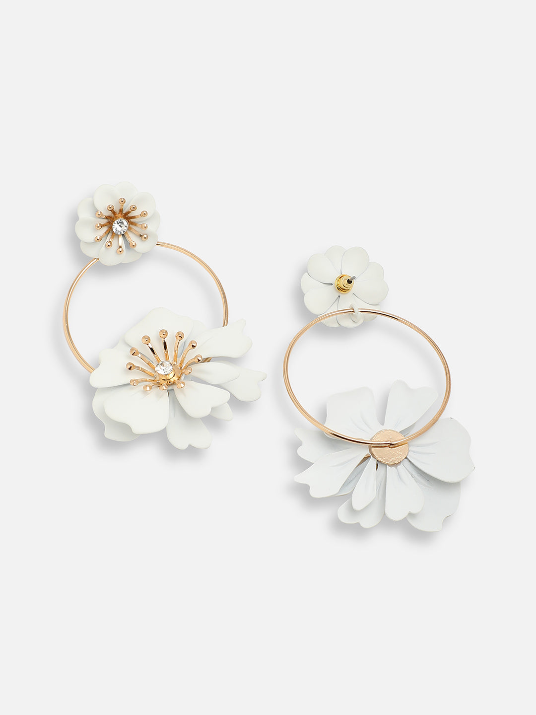 GOLD PLATED PARTY DESIGNER STONE DROP EARRING FOR WOMEN