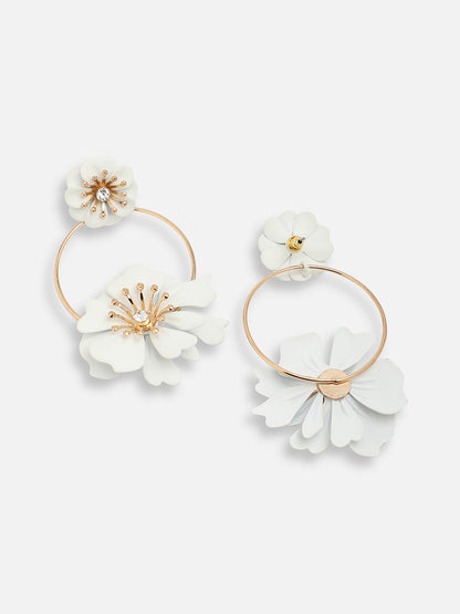 GOLD PLATED PARTY DESIGNER STONE DROP EARRING FOR WOMEN
