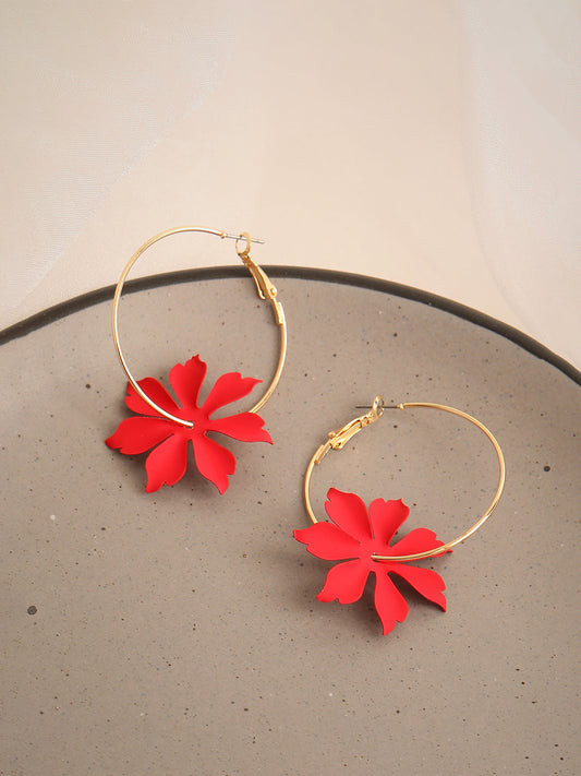 GOLD PLATED PARTY DESIGNER HOOP EARRING FOR WOMEN