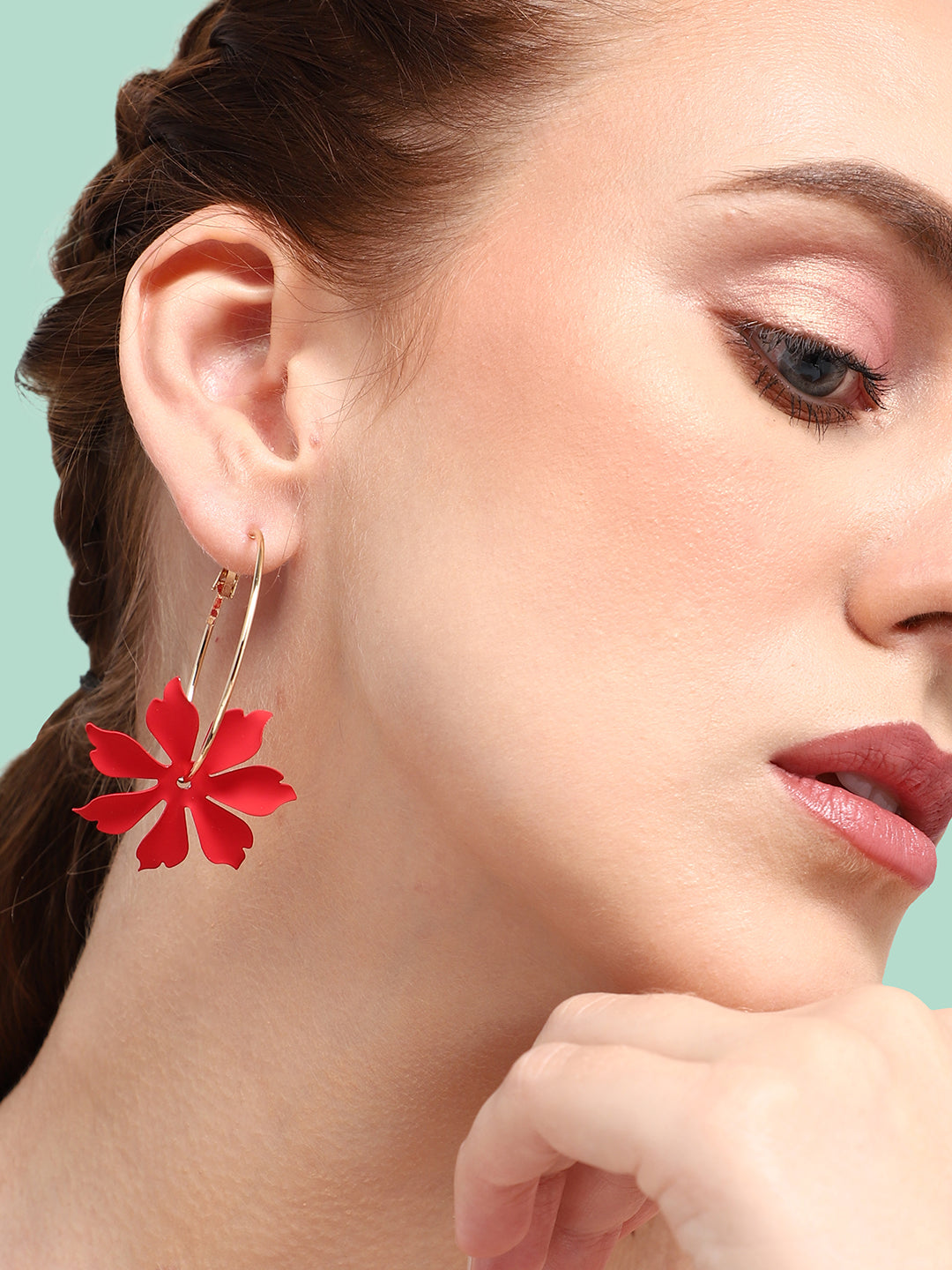 GOLD PLATED PARTY DESIGNER HOOP EARRING FOR WOMEN