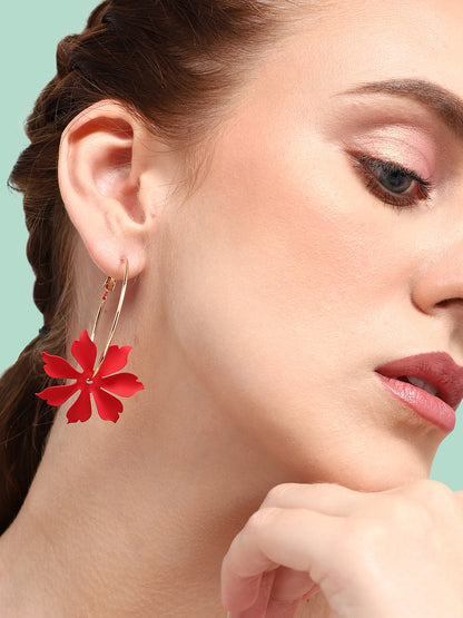 GOLD PLATED PARTY DESIGNER HOOP EARRING FOR WOMEN