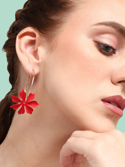 GOLD PLATED PARTY DESIGNER HOOP EARRING FOR WOMEN
