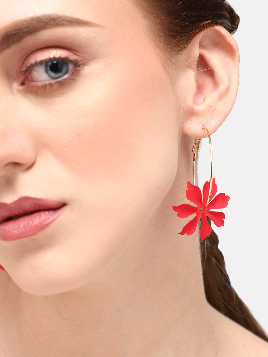 GOLD PLATED PARTY DESIGNER HOOP EARRING FOR WOMEN
