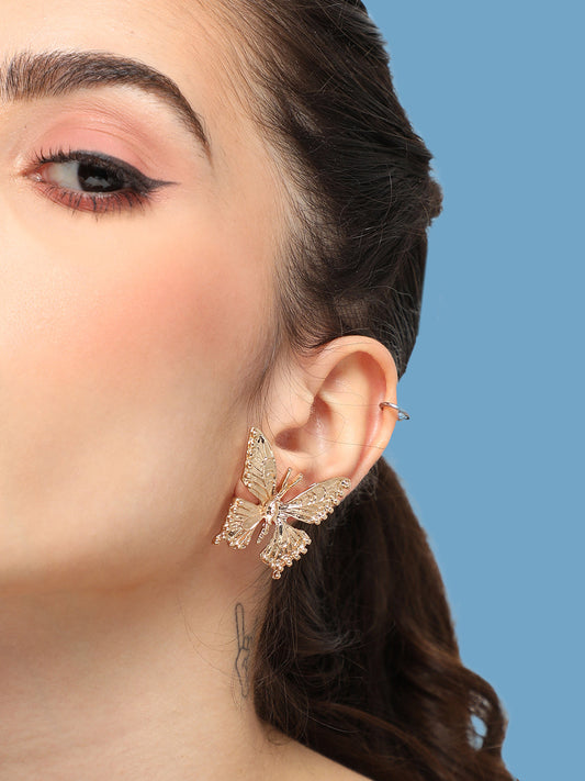 GOLD PLATED PARTY DESIGNER STUD FOR WOMEN