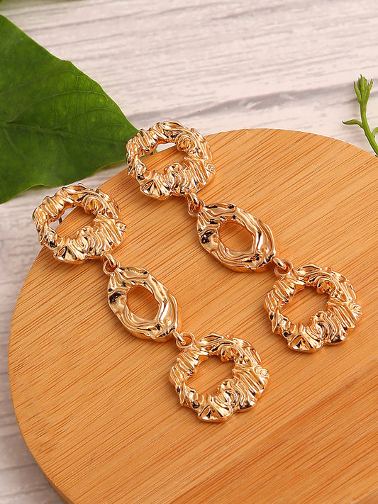 GOLD PLATED PARTY DESIGNER DROP EARRING FOR WOMEN