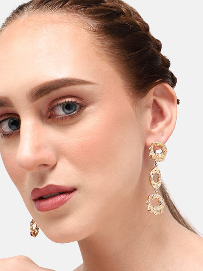 GOLD PLATED PARTY DESIGNER DROP EARRING FOR WOMEN
