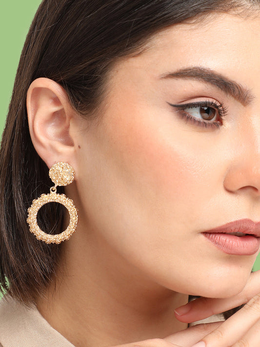GOLD PLATED PARTY DESIGNER DROP EARRING FOR WOMEN