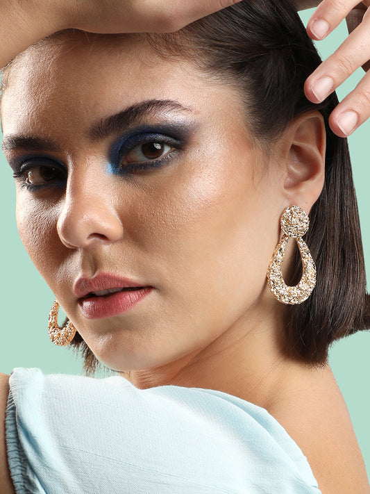 GOLD PLATED PARTY DESIGNER DROP EARRING FOR WOMEN