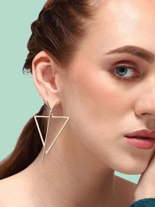 GOLD PLATED PARTY DESIGNER DROP EARRING FOR WOMEN