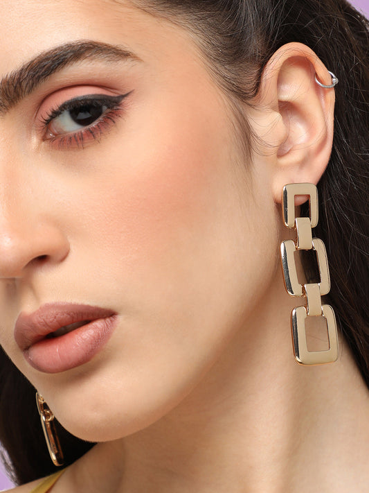 GOLD PLATED PARTY DESIGNER DROP EARRING FOR WOMEN