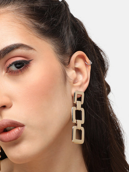 GOLD PLATED PARTY DESIGNER DROP EARRING FOR WOMEN