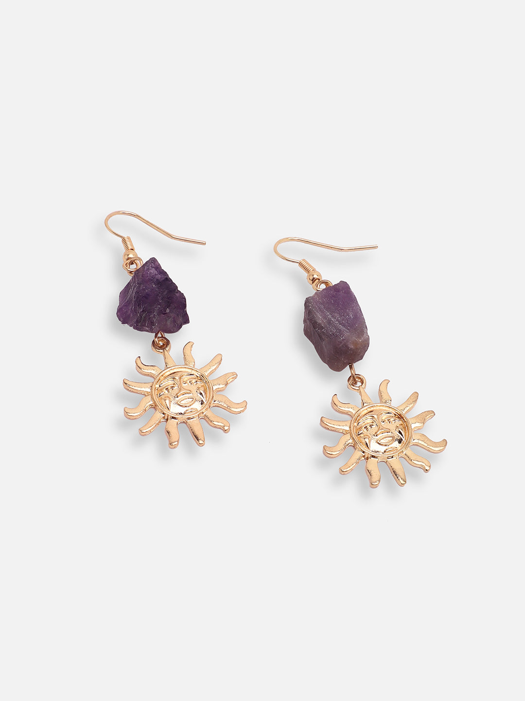 GOLD PLATED PARTY DESIGNER STONE DROP EARRING FOR WOMEN