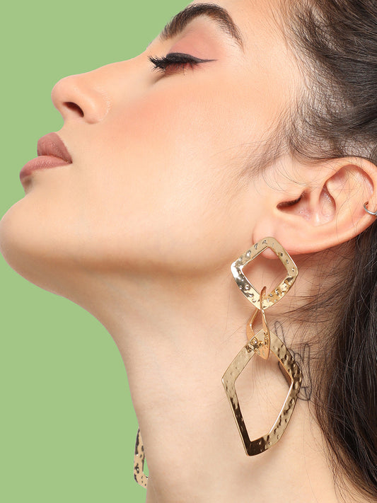 GOLD PLATED PARTY DESIGNER DROP EARRING FOR WOMEN