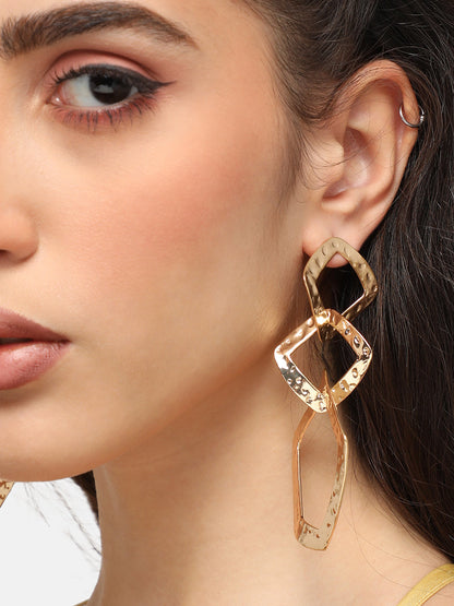 GOLD PLATED PARTY DESIGNER DROP EARRING FOR WOMEN