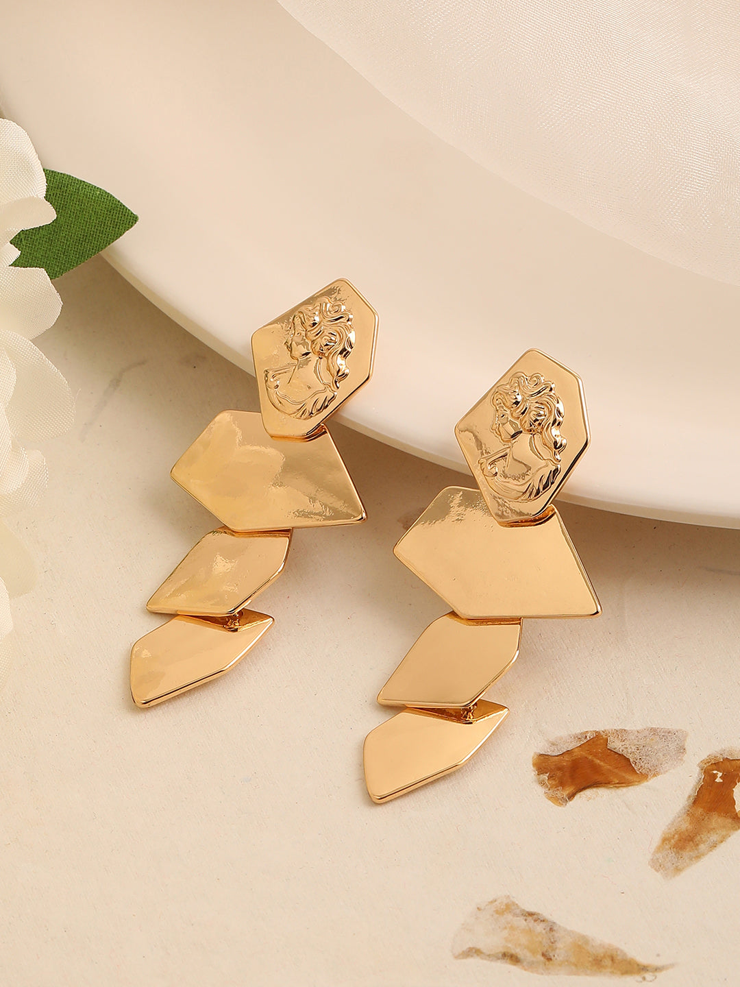 GOLD PLATED PARTY DESIGNER DROP EARRING FOR WOMEN