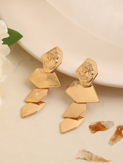 GOLD PLATED PARTY DESIGNER DROP EARRING FOR WOMEN