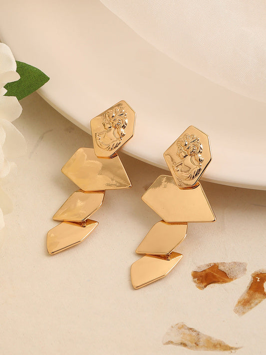 GOLD PLATED PARTY DESIGNER DROP EARRING FOR WOMEN