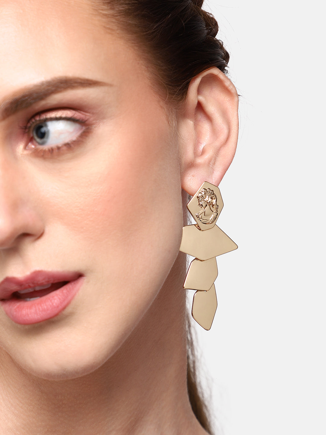 GOLD PLATED PARTY DESIGNER DROP EARRING FOR WOMEN