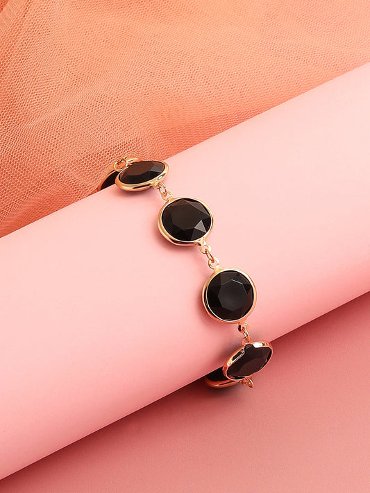 GOLD PLATED CASUAL DESIGNER STONE STONE BRACELET FOR WOMEN
