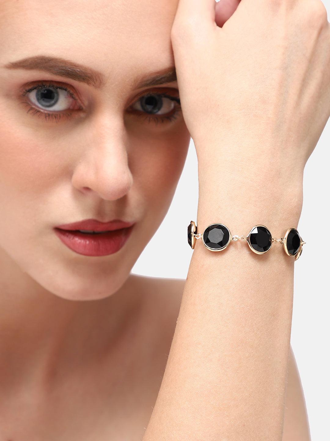 GOLD PLATED CASUAL DESIGNER STONE STONE BRACELET FOR WOMEN