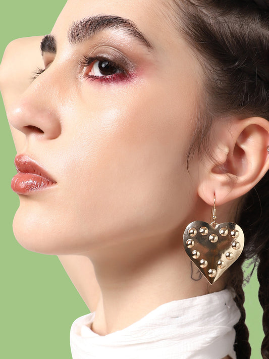 GOLD PLATED CASUAL DESIGNER STONE DROP EARRING FOR WOMEN