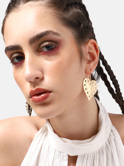 GOLD PLATED CASUAL DESIGNER STONE DROP EARRING FOR WOMEN