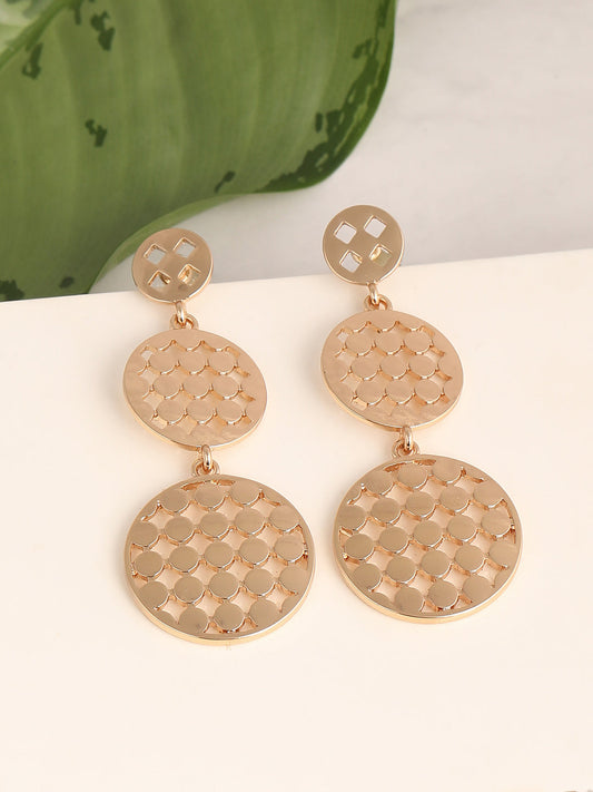 GOLD PLATED PARTY DESIGNER DROP EARRING FOR WOMEN
