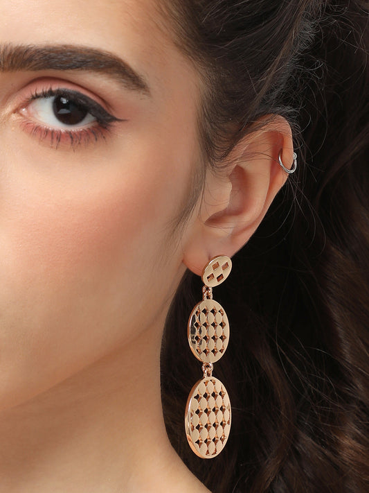 GOLD PLATED PARTY DESIGNER DROP EARRING FOR WOMEN
