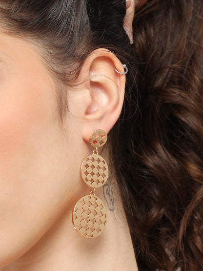 GOLD PLATED PARTY DESIGNER DROP EARRING FOR WOMEN