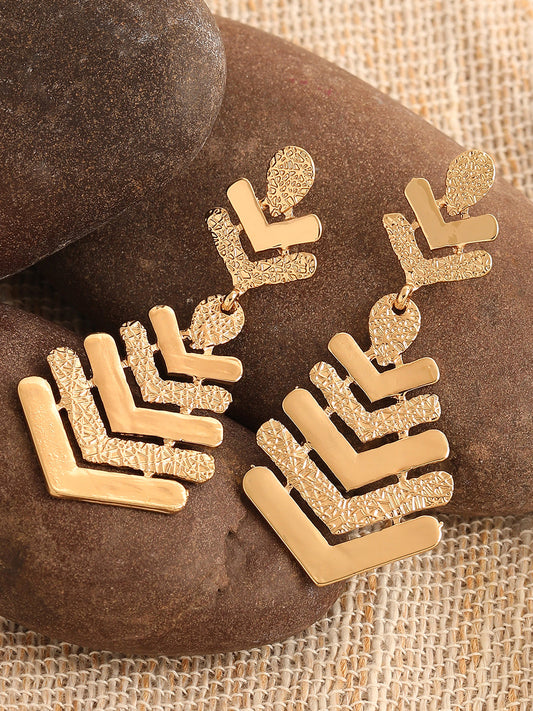 GOLD PLATED PARTY DESIGNER DROP EARRING FOR WOMEN
