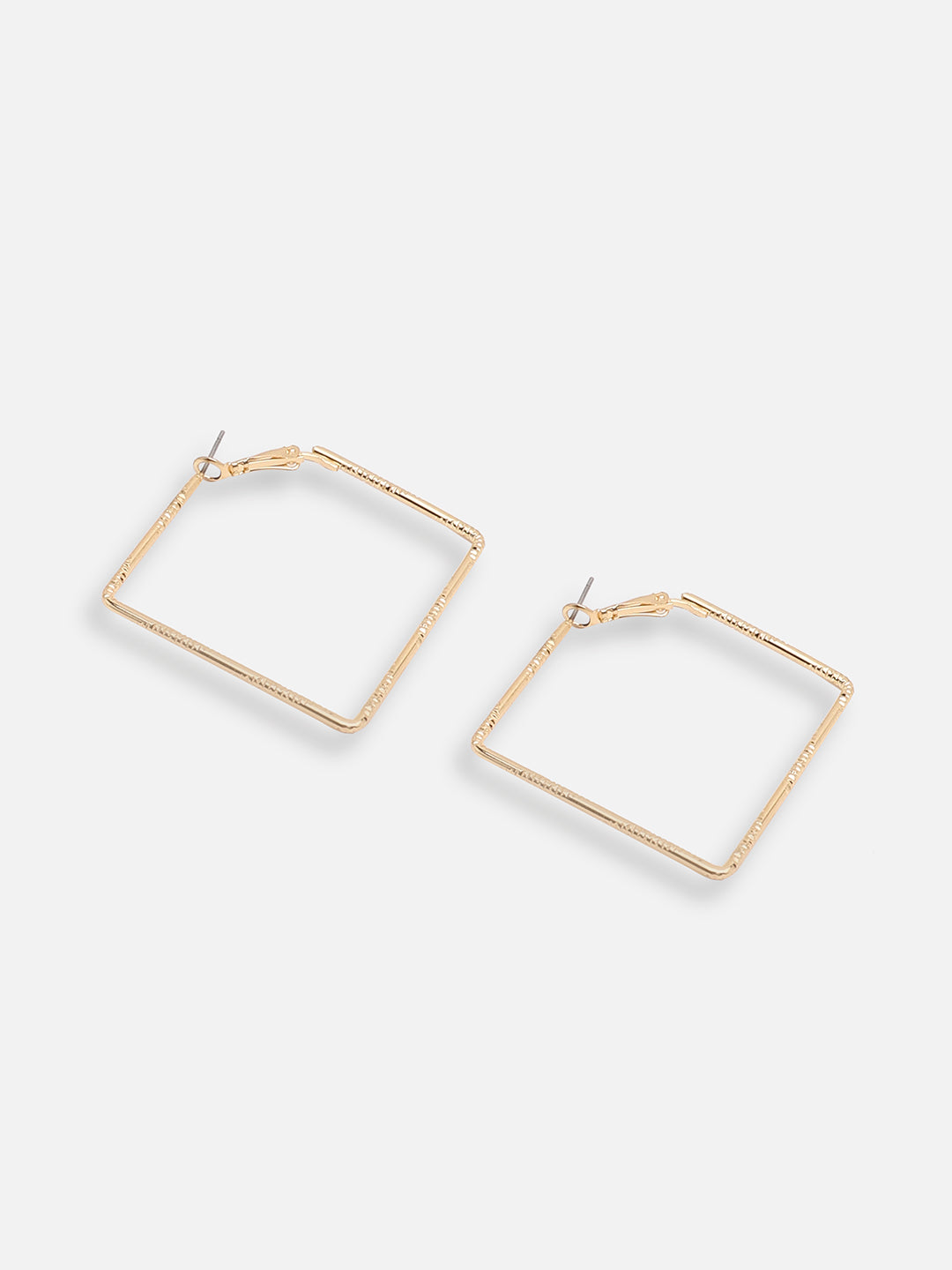 GOLD PLATED PARTY DESIGNER STONE HOOP EARRING FOR WOMEN