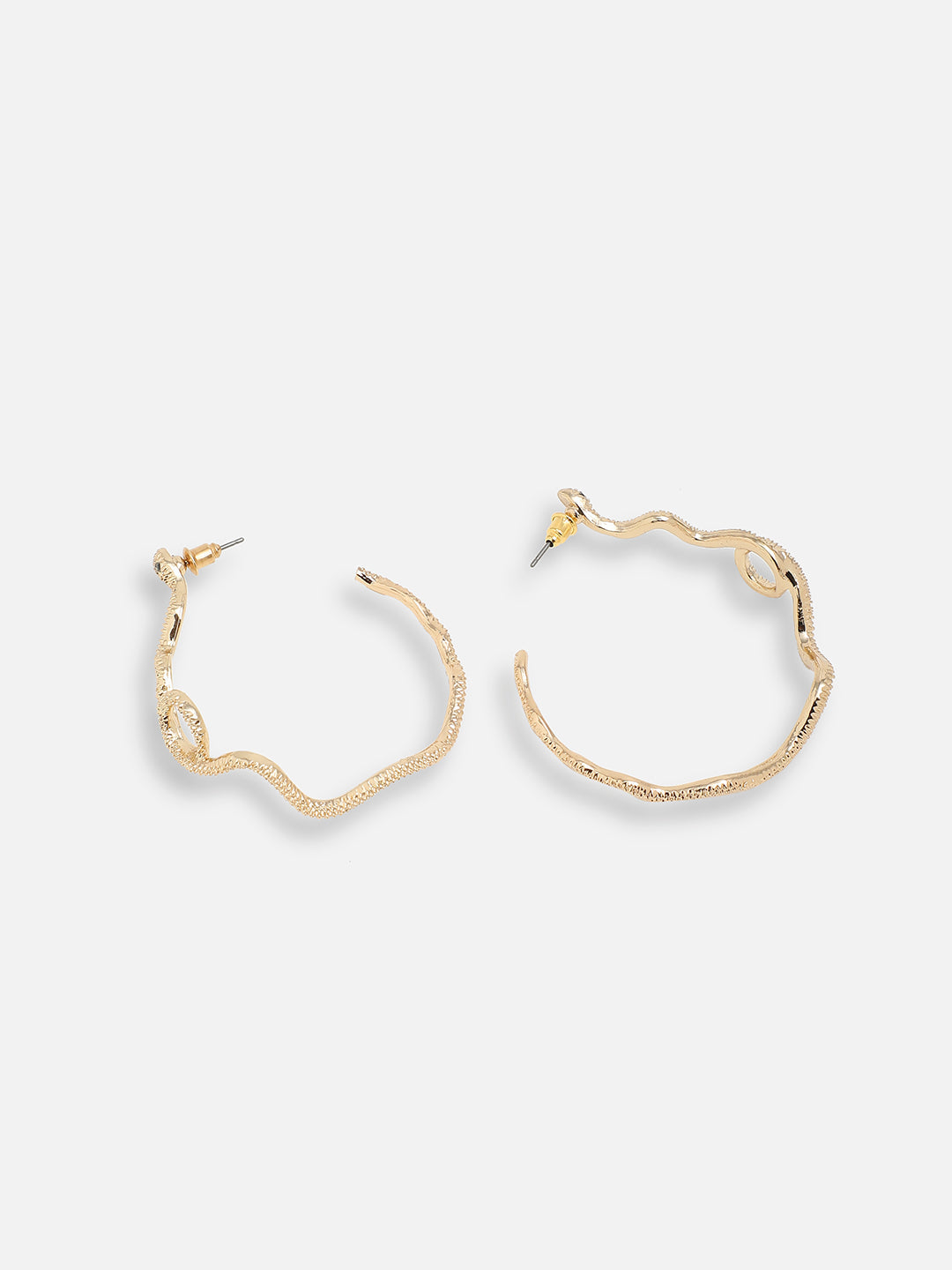 GOLD PLATED PARTY DESIGNER STONE HOOP EARRING FOR WOMEN