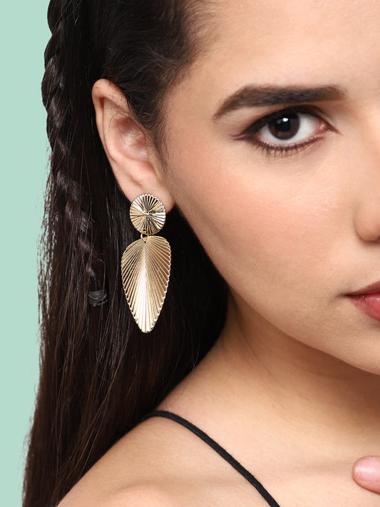 GOLD PLATED PARTY DESIGNER DROP EARRING FOR WOMEN