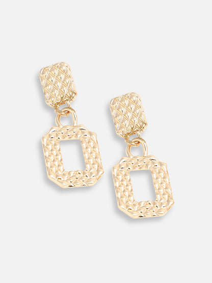 GOLD PLATED PARTY DESIGNER STONE DROP EARRING FOR WOMEN