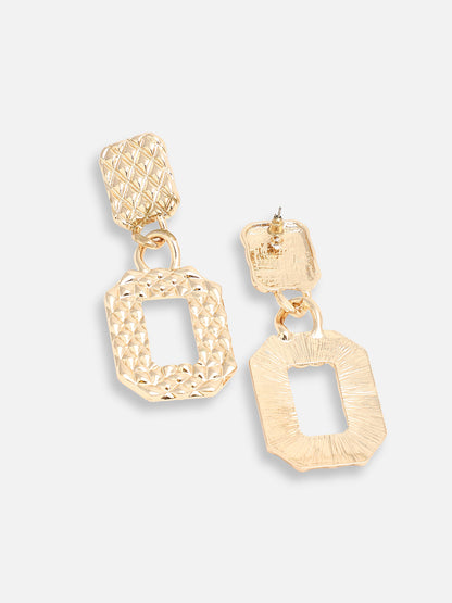 GOLD PLATED PARTY DESIGNER STONE DROP EARRING FOR WOMEN