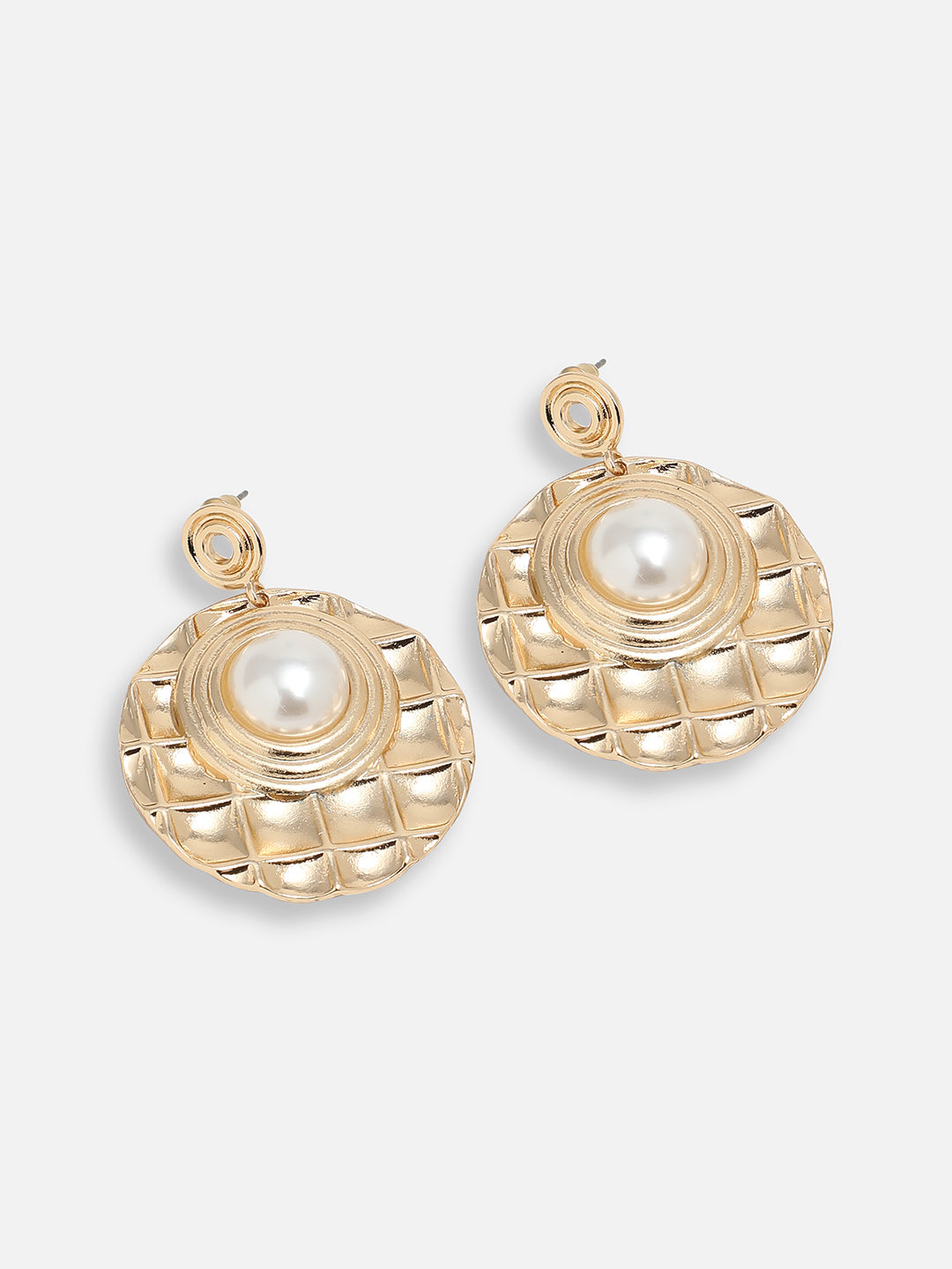GOLD PLATED PARTY PEARLS DROP EARRING FOR WOMEN