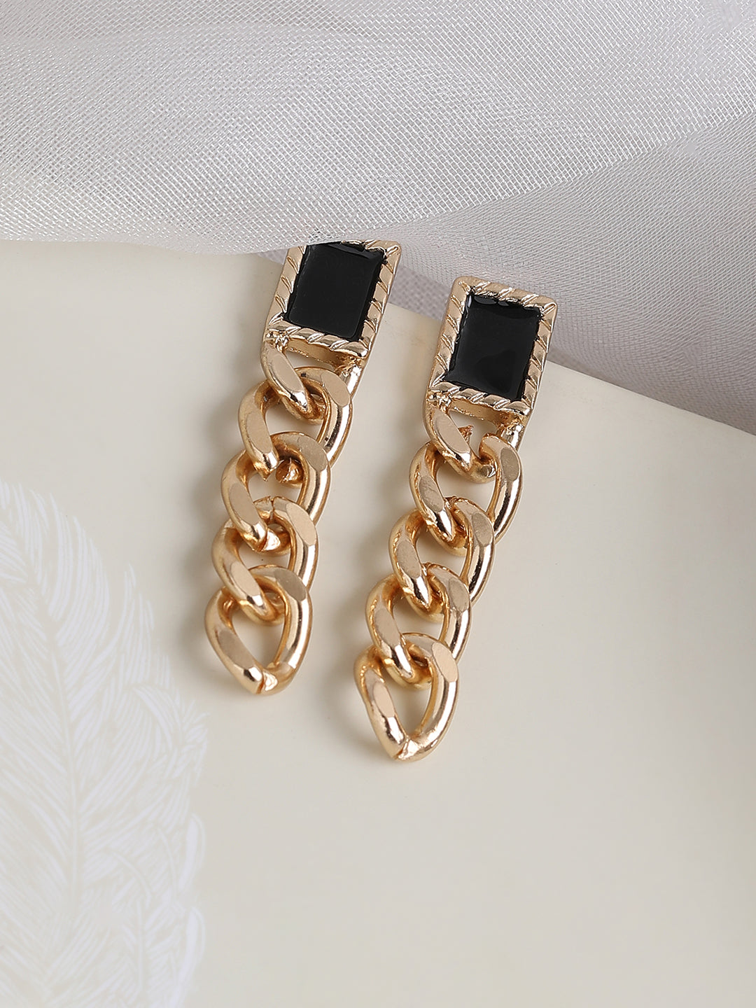 GOLD PLATED PARTY DESIGNER DROP EARRING FOR WOMEN