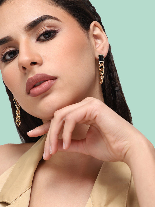 GOLD PLATED PARTY DESIGNER DROP EARRING FOR WOMEN