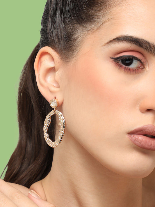 GOLD PLATED PARTY DESIGNER DROP EARRING FOR WOMEN