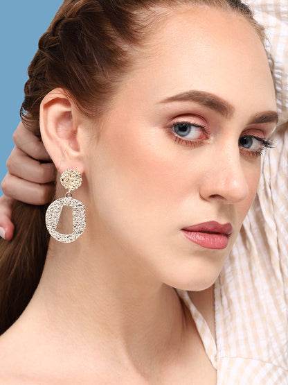 GOLD PLATED PARTY DESIGNER DROP EARRING FOR WOMEN
