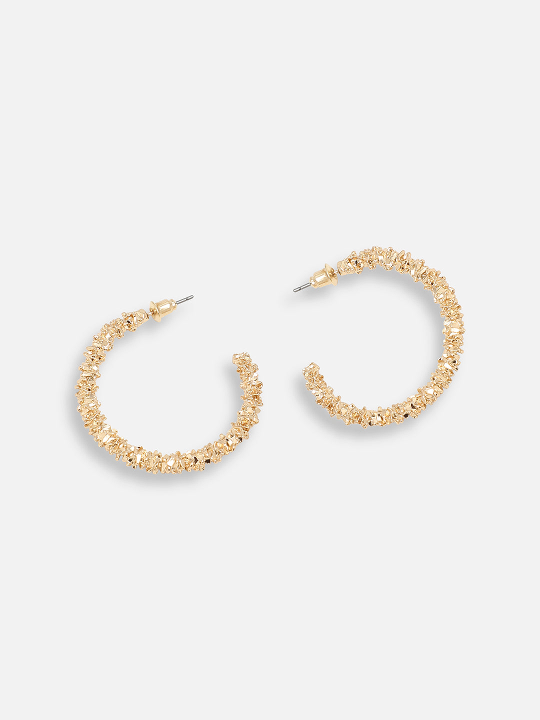 GOLD PLATED PARTY DESIGNER STONE HOOP EARRING FOR WOMEN