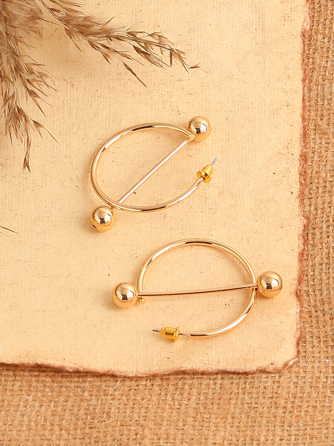 GOLD PLATED PARTY DESIGNER HOOP EARRING FOR WOMEN