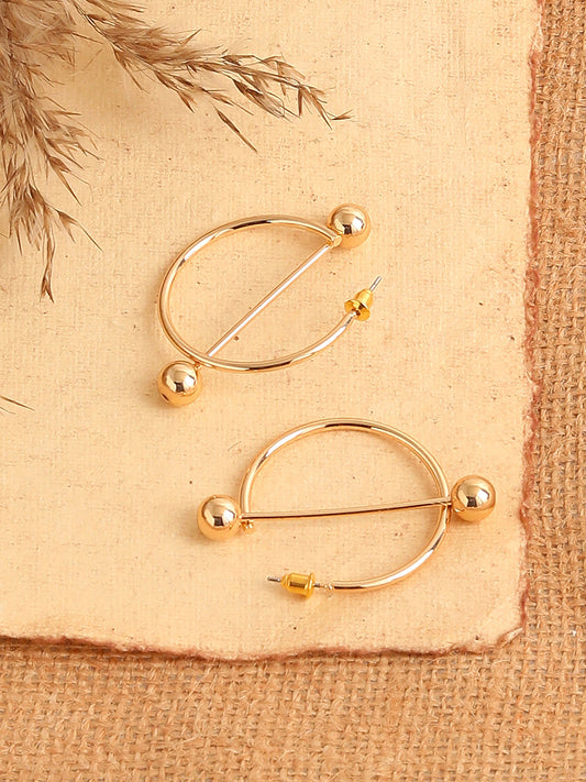 GOLD PLATED PARTY DESIGNER HOOP EARRING FOR WOMEN