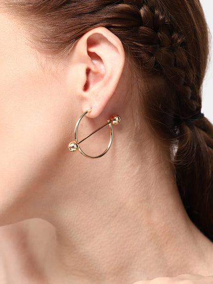 GOLD PLATED PARTY DESIGNER HOOP EARRING FOR WOMEN